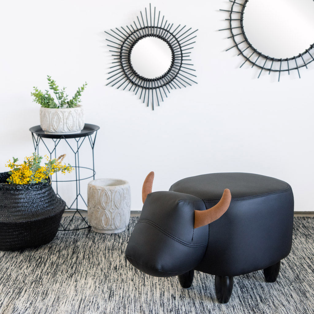 Taburete La Vache – Cuero sintético & Madera