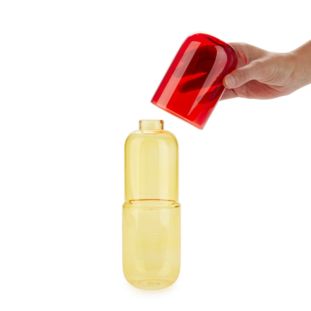 Water Pill Flasche & Glas