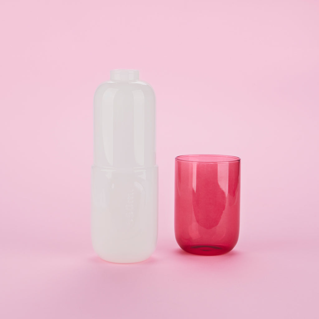 Water Pill Flasche & Glas