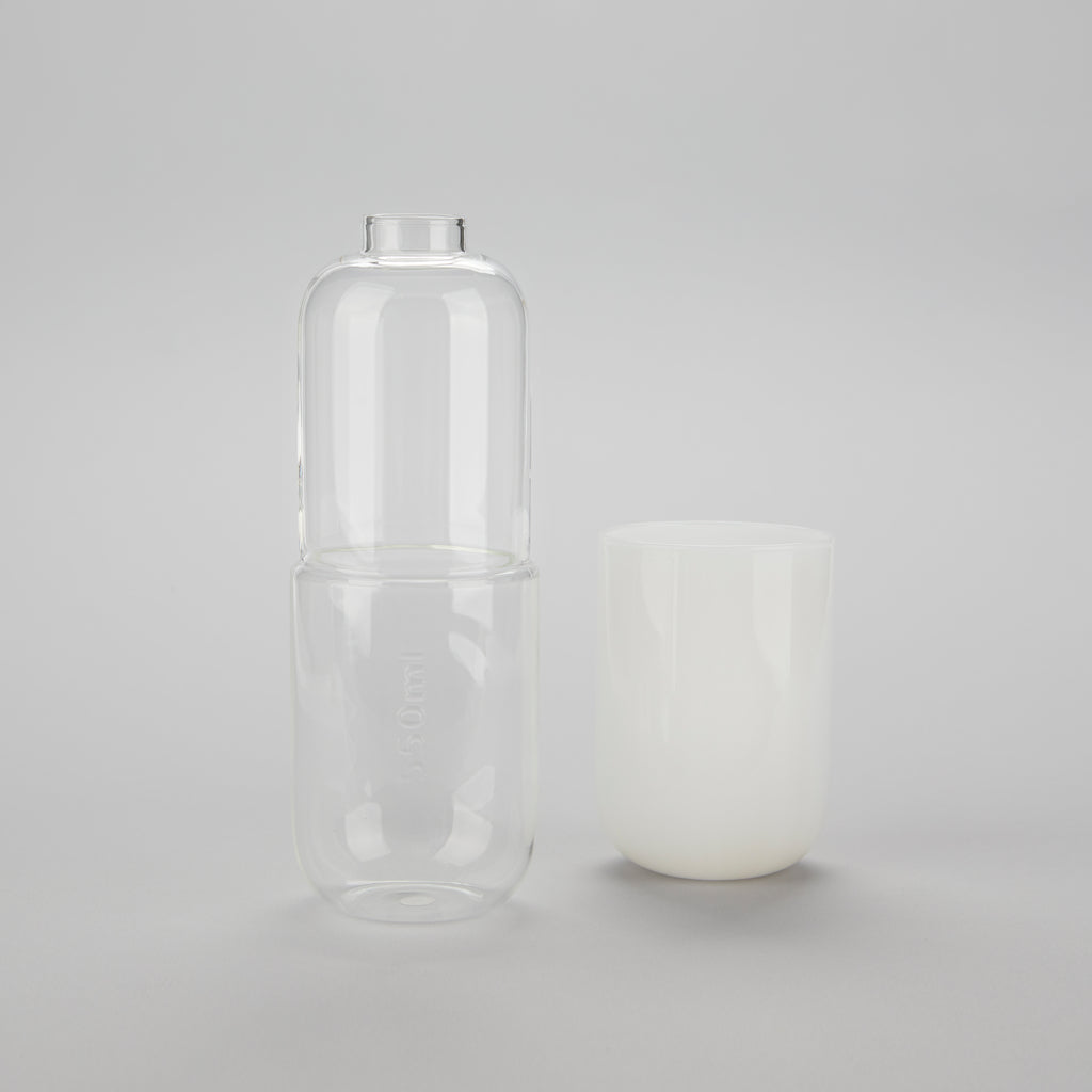 Water Pill Flasche & Glas