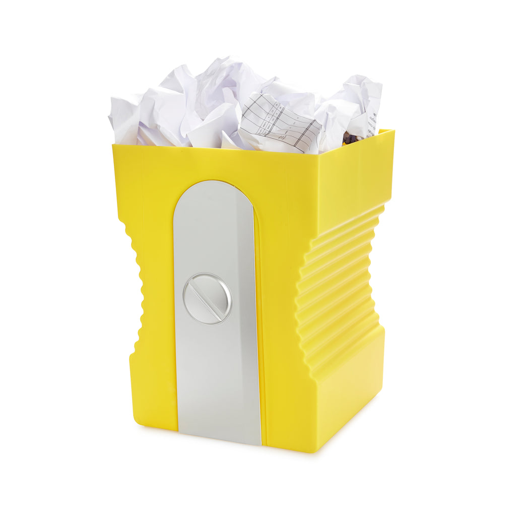 Poubelle Compacte En Plastique Jaune - Design Moderne Froissé, Pour Bureau, Chambre Ou Salle De Bain - 8