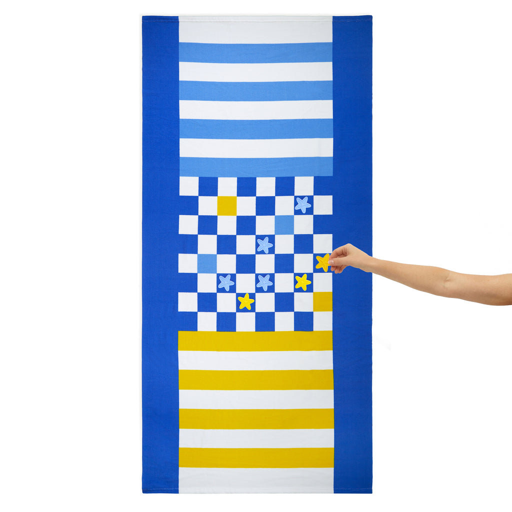 Toalla de playa con juego Checkers