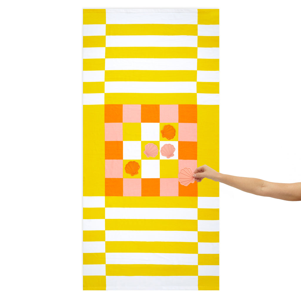 Toalla de playa con juego Tic Tac Toe