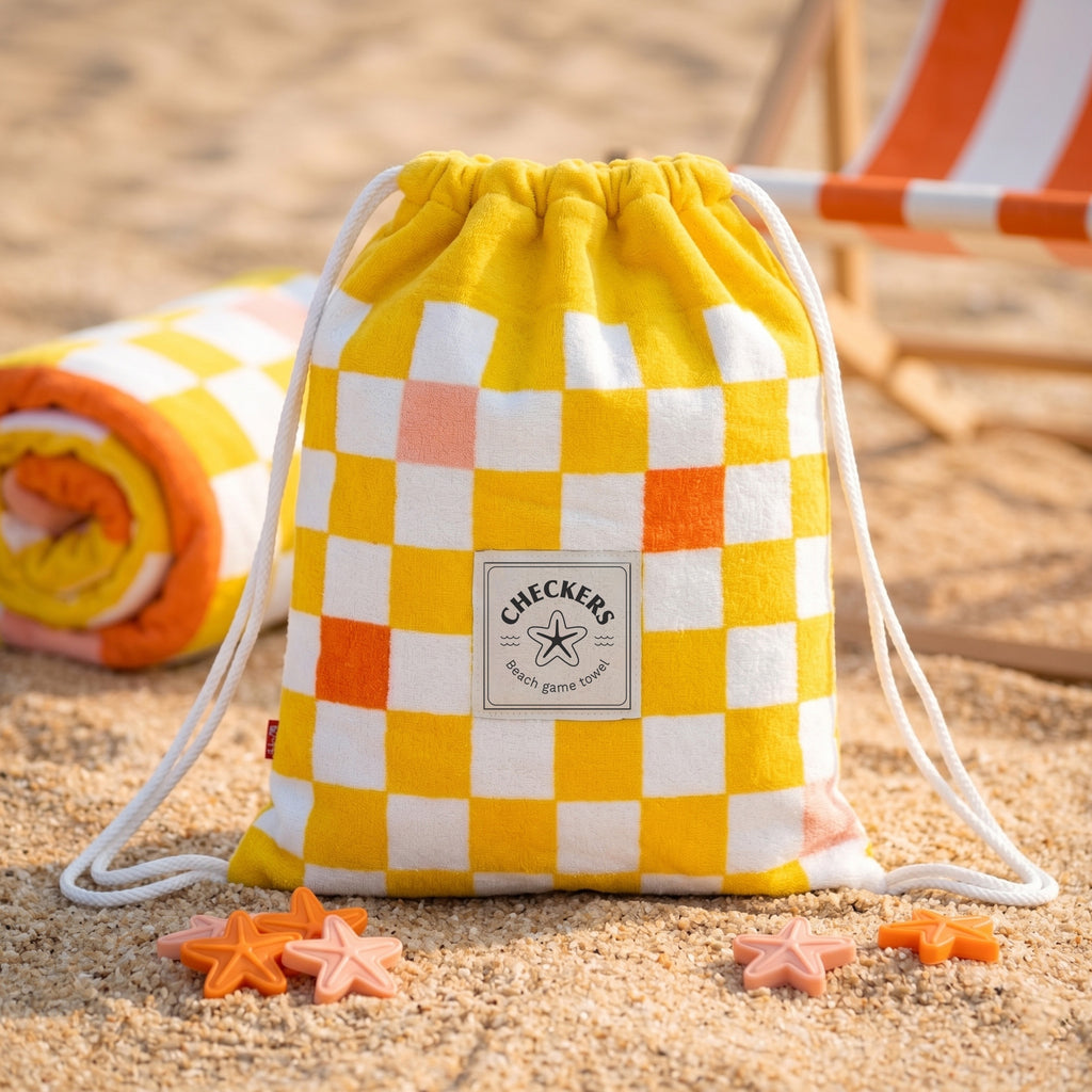 Checkers Strandtuch mit Spiel
