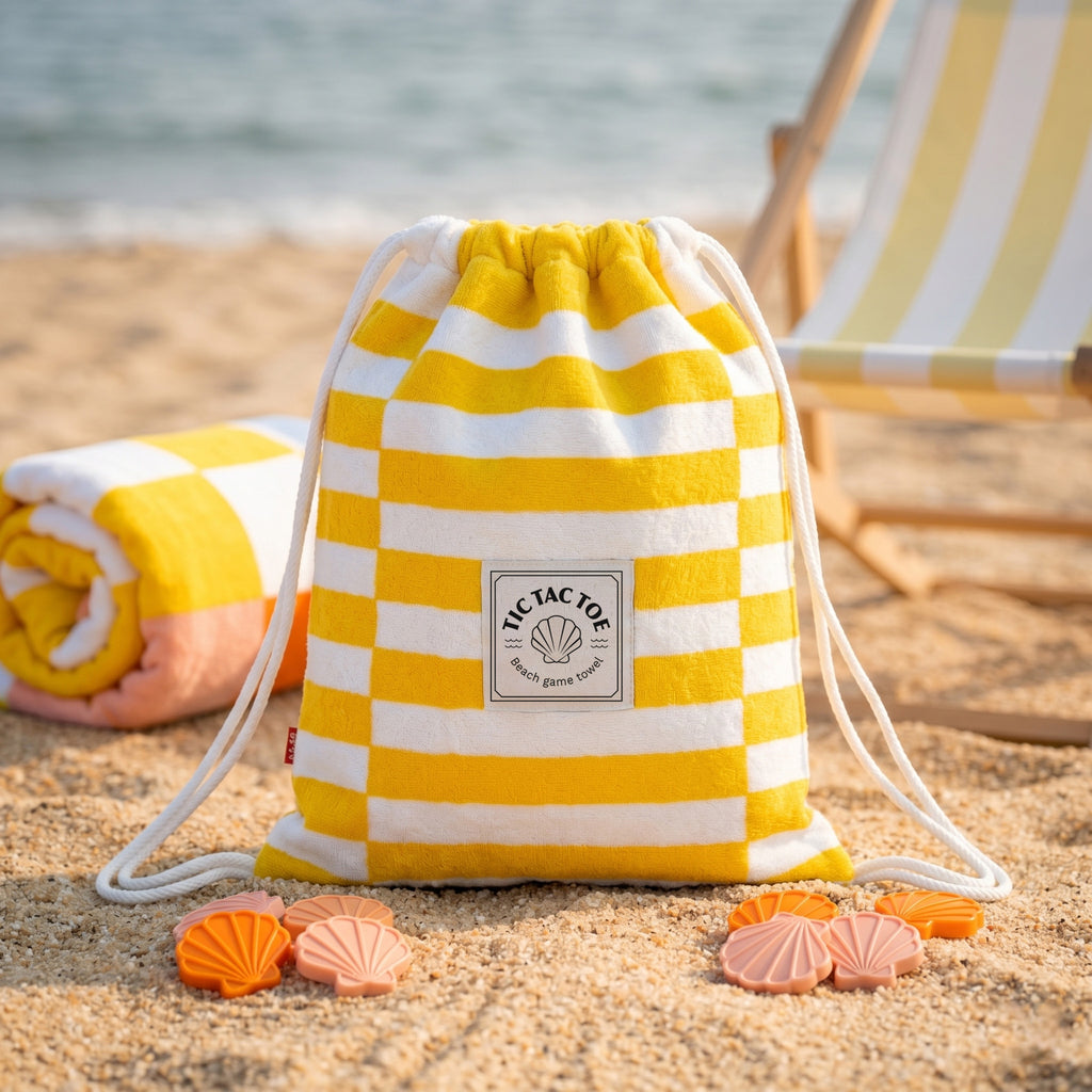 Toalla de playa con juego Tic Tac Toe